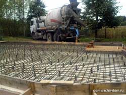 прием бетона - фундамент плита